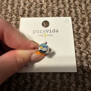Pura Vida Twin Peaks Signet Ring Silver Size 7